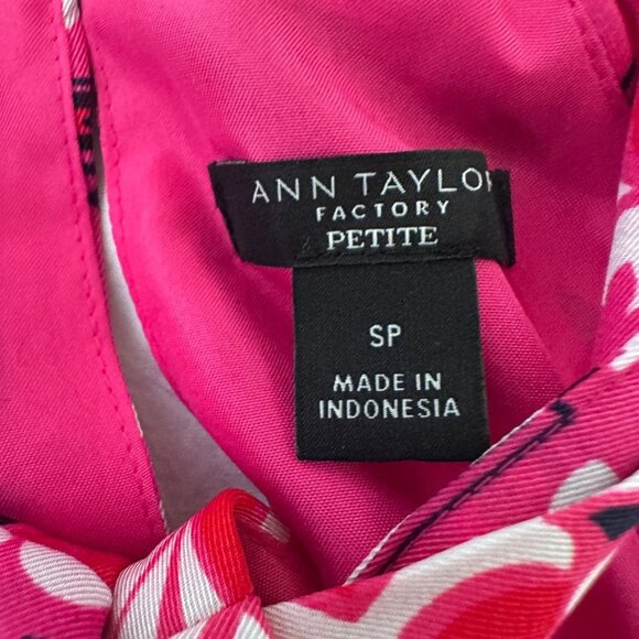 Ann Taylor Pink Tiled Paisley Halter Neck A-Line Midi Dress Size Petite Small - Picture 5 of 10